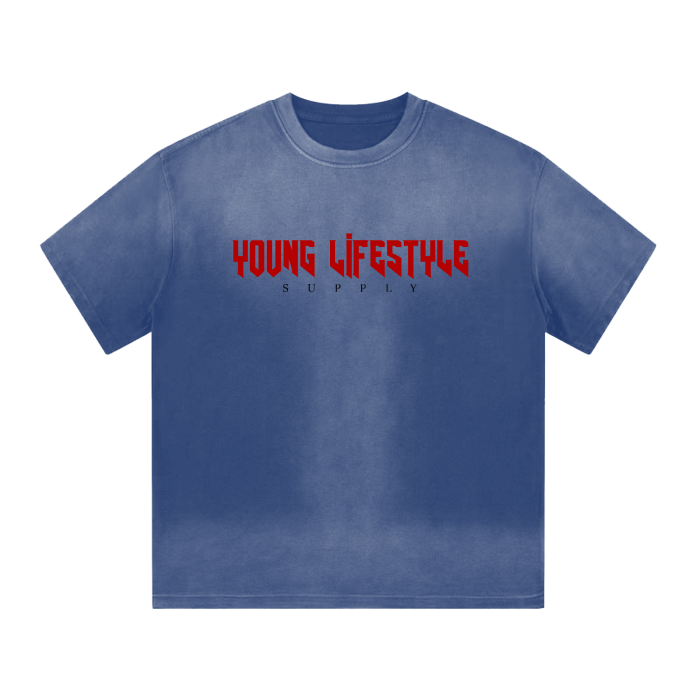 “I” Shaped Monkey Washed Drop Shoulder T-Shirt - 300 GSM